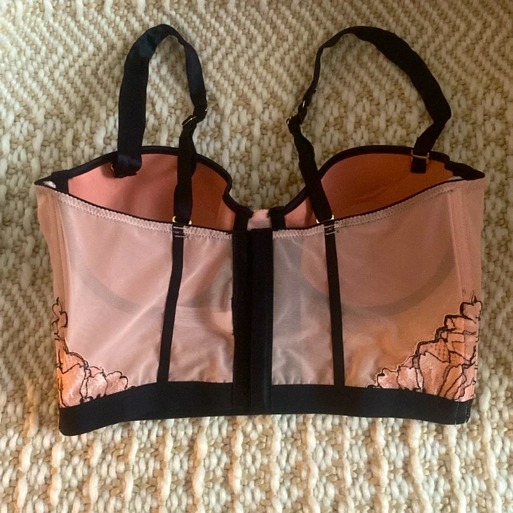 Auden Corset Cage Style Bra/Crop Top w/ Satin Ribbon Straps - Picture 4 of 4